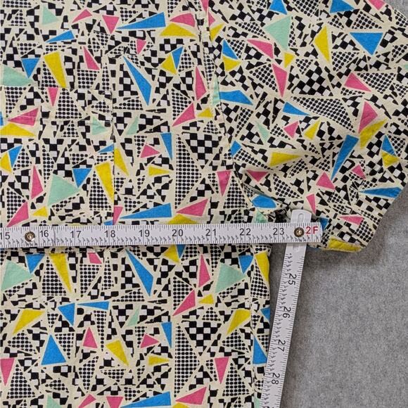 Super Massive Retro Button Up Shirt Men’s XL 80s Geometric Print Short Sleeve - Picture 9 of 9